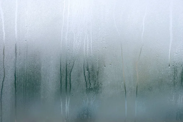 Ventana Con Condensado Vapor Después Fuertes Lluvias Gran Textura Fondo — Foto de Stock