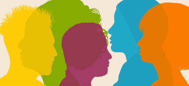 Colorful human silhouettes symbolizing diversity inclusion and unity