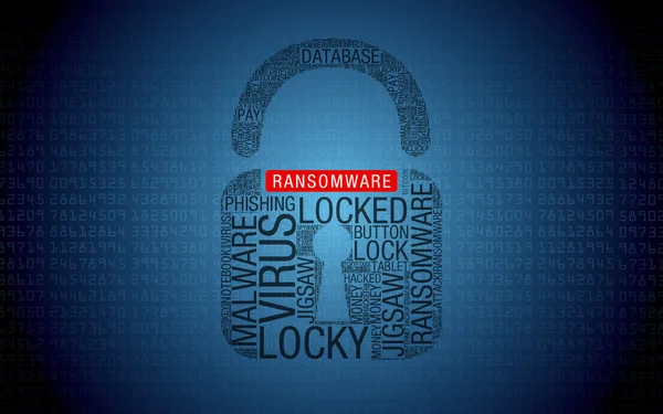 Ransomware padlock - Computer Visus — Stock Photo, Image