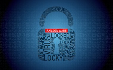 Ransomware password padlock virus account  clipart