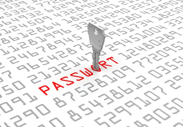 Passwort schlssel binärcode binärcode — Stockbild Passwort schlssel code - Virus am Computer — Stockfoto