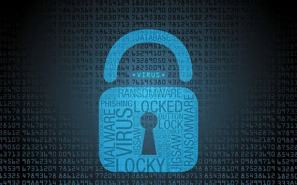 Ransomware virus at a computer hacked — Stock Photo, Image