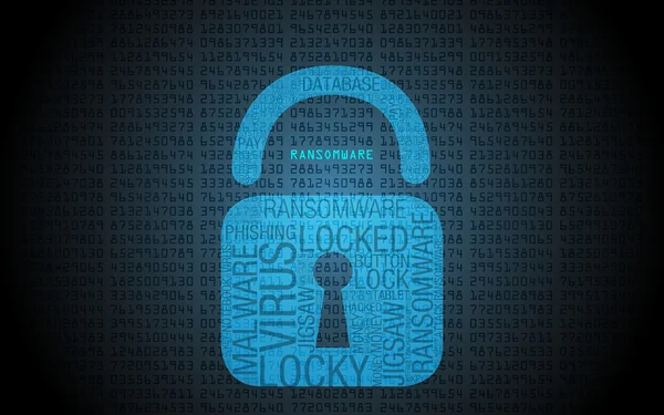 Ransomware virus at a computer — Stock Photo, Image