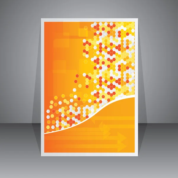 Vector oranje abstracte papier-poster ontwerp — Stockvector