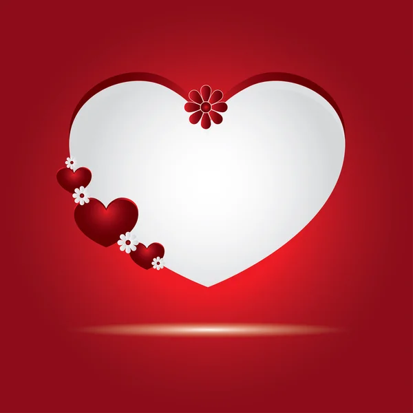벡터 빨간 사랑-심장 배경-브로셔 디자인 — 스톡 벡터