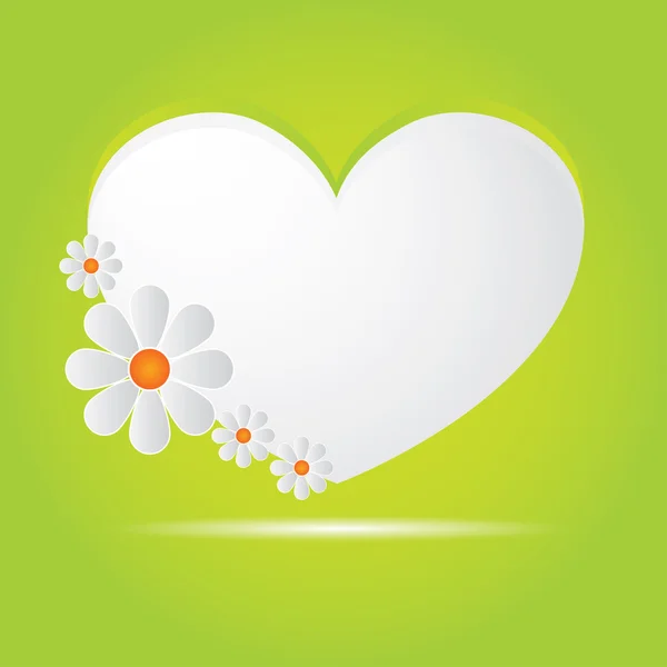 Diseño del folleto verde vectorial con corazón y flores Vectores De Stock Sin Royalties Gratis