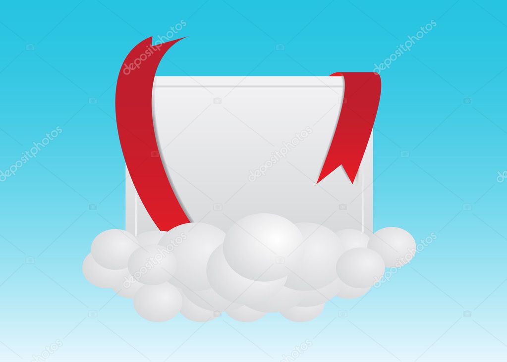 Vector advertising element on cloud