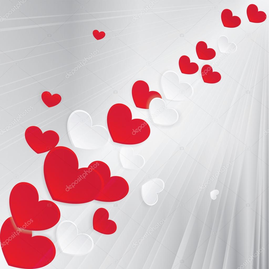 Vector background design with red hearts
