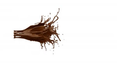 Bir tutam çikolata, luma maskesiyle, birleştirilmeye hazır. Yüksek detaylı çikolata sıçraması (4k, 3840x2160, ultra yüksek çözünürlüklü)