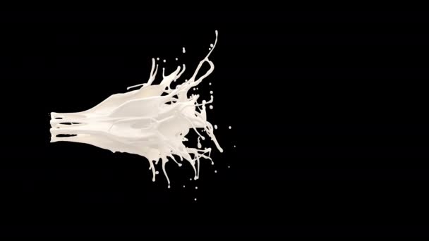Mjölkstänk Med Luma Mask Redo För Sammansättning Mycket Detaljerad Mjölkstänk — Stockvideo