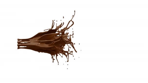 洒上巧克力 配上美洲驼面具 准备作料 高规格巧克力水花 3840X2160 超高清晰度 — 图库视频影像