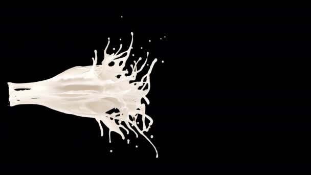 Mjölkstänk Med Luma Mask Redo För Sammansättning Mycket Detaljerad Mjölkstänk — Stockvideo