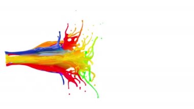 Renkli boya sıçraması, luma maskesiyle, birleştirmeye hazır. Yüksek detaylı boya sıçraması (4k, 3840x2160, ultra yüksek çözünürlüklü)