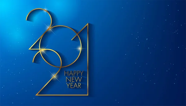 Logo Año Nuevo Golden 2021 Ilustración Tarjeta Felicitación Navideña Diseño — Vector de stock