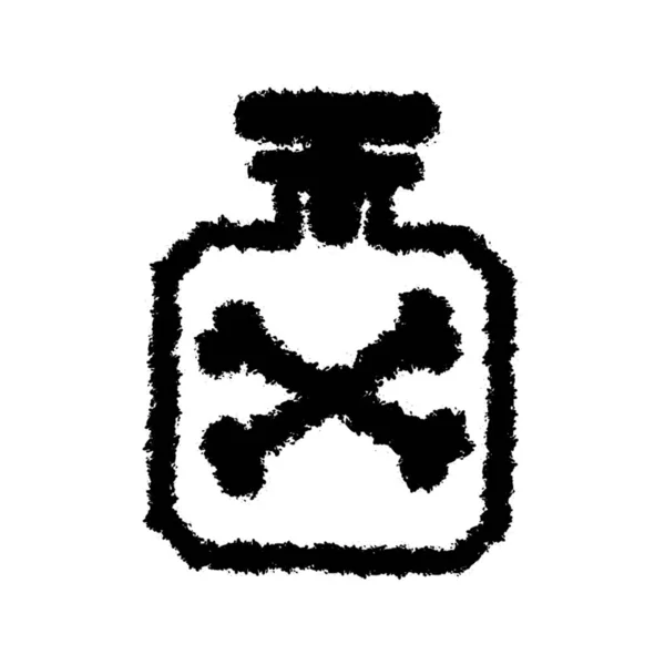 Grunge Poison Bottle — Stock Vector