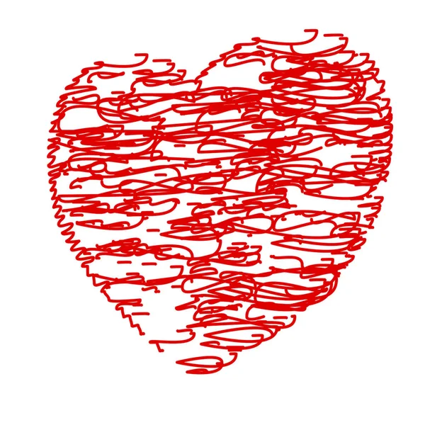 Crayon Valentine Heart — Stock Vector
