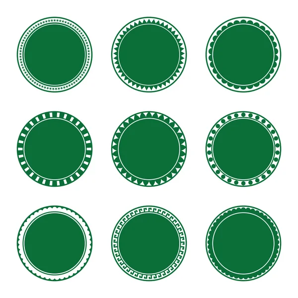 Conjunto de carimbos decorativos verdes — Vetor de Stock