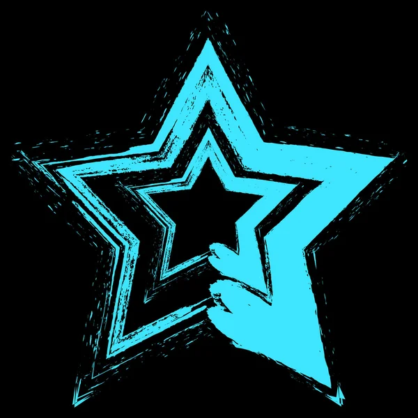 Grunge Estrela Azul — Vetor de Stock