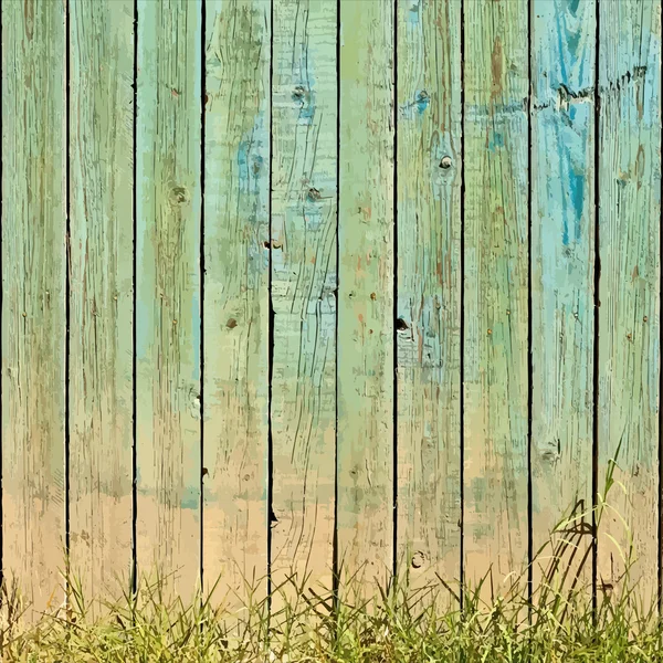 Gras und Planken Hintergrund — Stockvektor