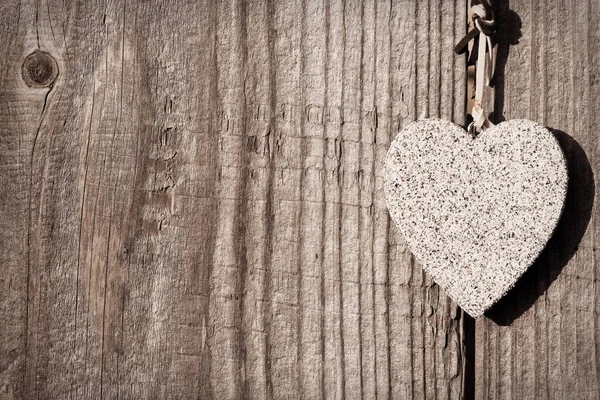 Heart Shape Symbol Wooden Background Close — Stock Photo, Image