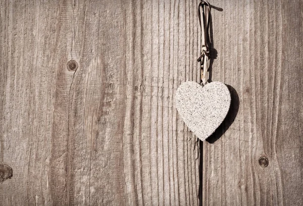 Heart Shape Symbol Wooden Background — Stock Photo, Image