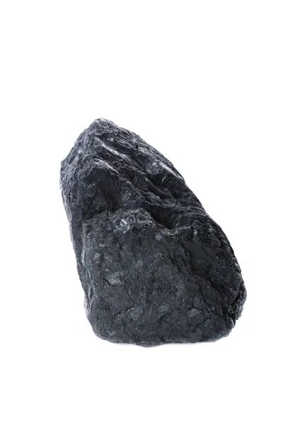 Μεγάλο κομμάτι μαύρο λιθάνθρακας σε λευκό φόντο — Φωτογραφία Αρχείου