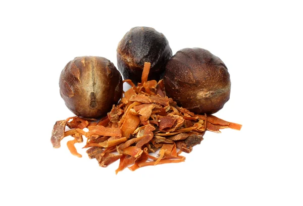 Nutmeg หรือ Jaifal Spice กับ javitri Spice — ภาพถ่ายสต็อก