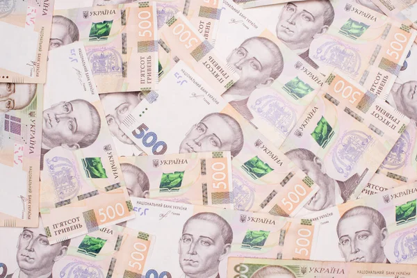 Grivna Ucraniana Billetes 500 Hryvnia Hryvnia Uah Primer Plano Fondo — Foto de Stock