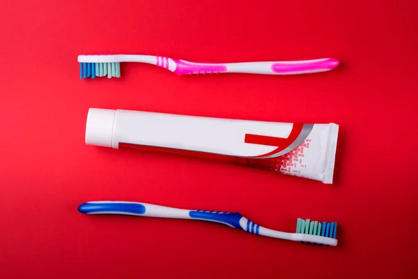 toothbrush and toothpaste close-up. dental care