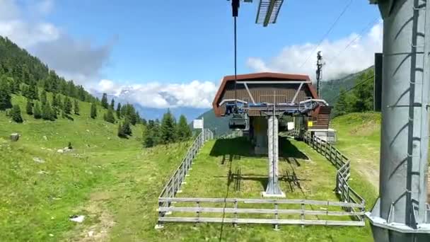 Chairlift Switzerland Alps Day — Stock Video