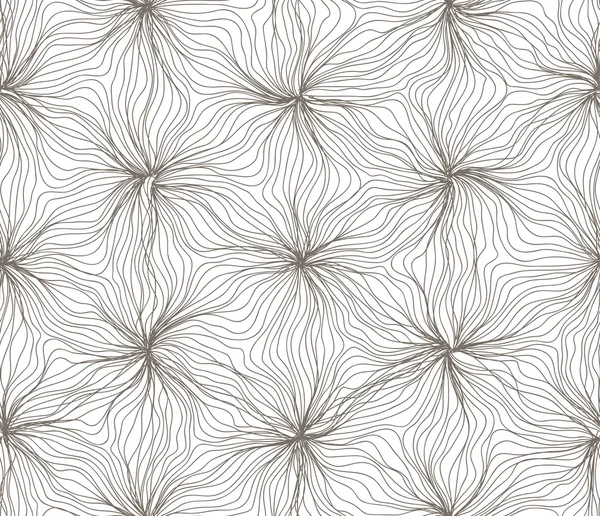 Varrat nélküli hatszög vonalak hullámos virág szépia, fehér — Stock Vector