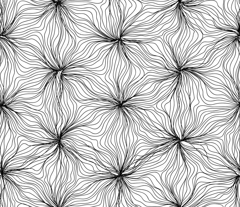 Seamless hexagon lines pattern black