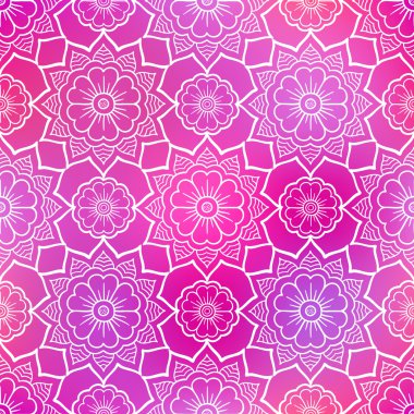 Sorunsuz çiçek deseni doodle pembe