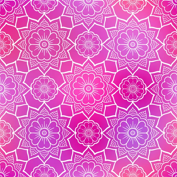 Sømløs blomst doodle pink – stockvektor