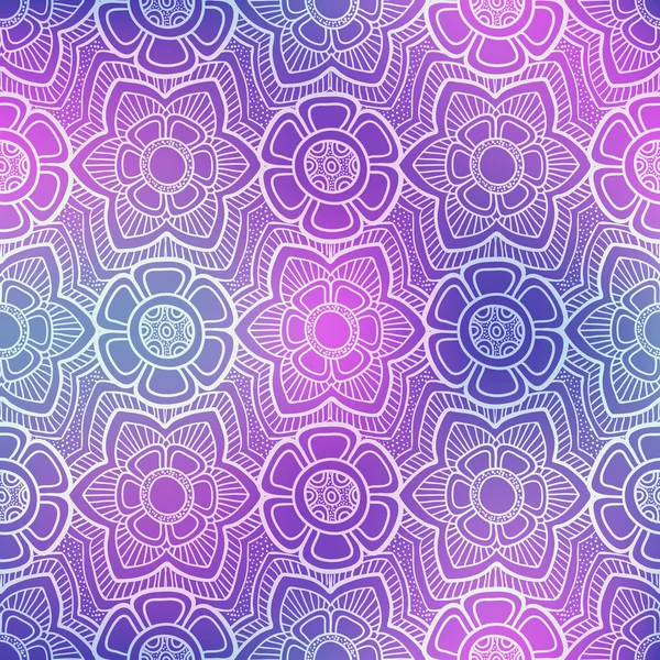 Naadloze bloemenpatroon doodle paars — Stockvector