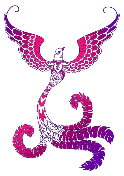 Oiseau gribouillis rose-violet — Image vectorielle