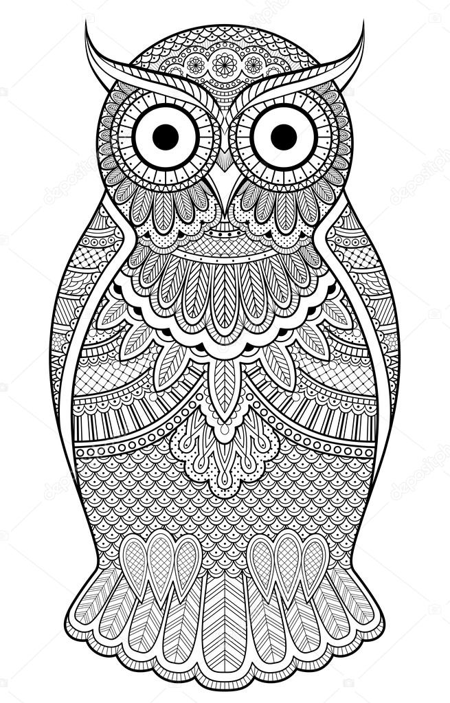 Graphic ornate owl
