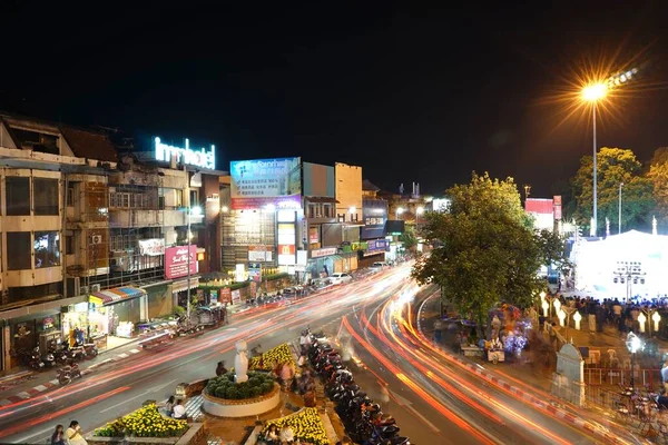 Chiangmai Thailandia Settembre 2021 Traffico Alla Porta Thapae Nella Città — Foto Stock