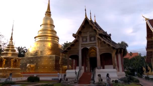 Čas Vypršel Wat Fázování Chrámu Chiang Mai Thajsko — Stock video