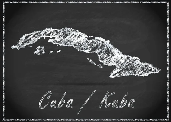 Map of Cuba as chalkboard — Stock Photo, Image