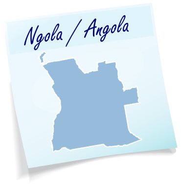 Yapışkan notu olarak angola Haritası
