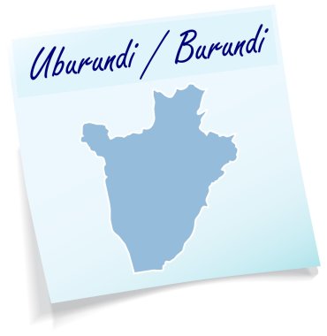 Yapışkan notu olarak burundi Haritası