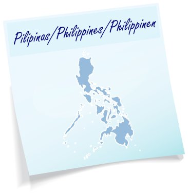 Yapışkan notu olarak Filipinler Haritası