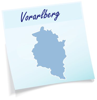 Yapışkan notu olarak vorarlberg Haritası