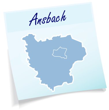 Yapışkan notu olarak ansbach Haritası