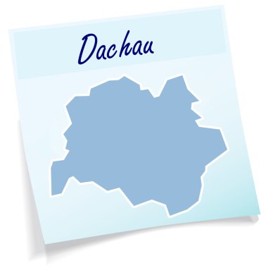 Yapışkan notu olarak dachau Haritası