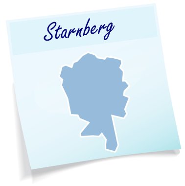 Yapışkan notu olarak starnberg Haritası