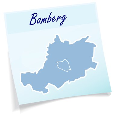 Yapışkan notu olarak bamberg Haritası