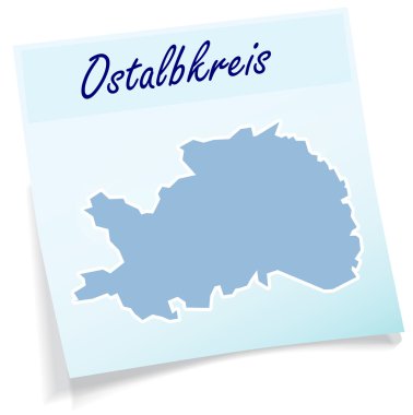 Map of Ostalbkreis as sticky note clipart