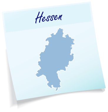 Map of Hesse as sticky note clipart